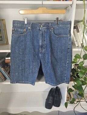 Levi's Men's Denim 505 Regular Shorts Dark Blue Wash Size 34 100% Cotton